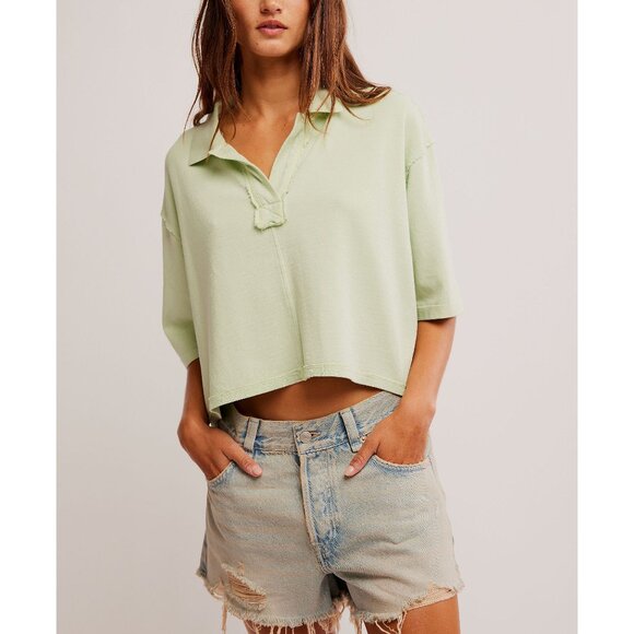 FREE PEOPLE Denmark Polo / Candy Mint - Picture 1 of 6
